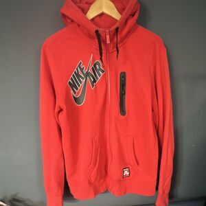 Nike Men's Nike Air Full Zip Hoodie Red Size L Hooded Pockets 689371-657